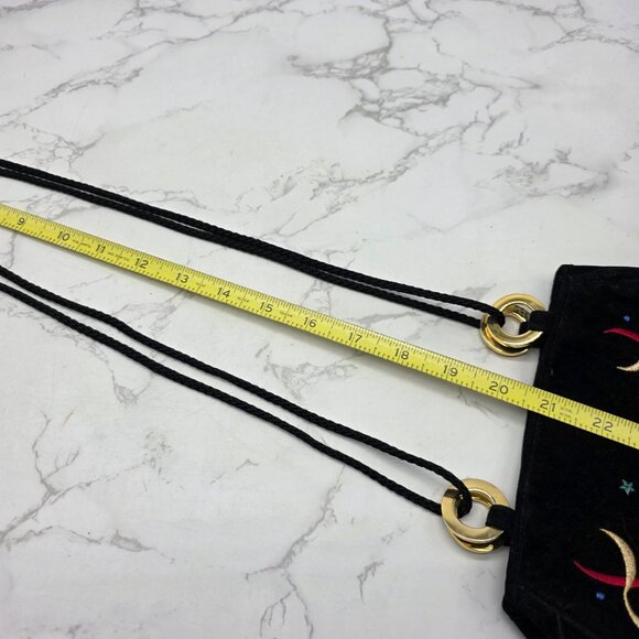 Bags By Marlo Women's Crossbody Holiday Tree Embroidered Black Velvet Small - Picture 10 of 10